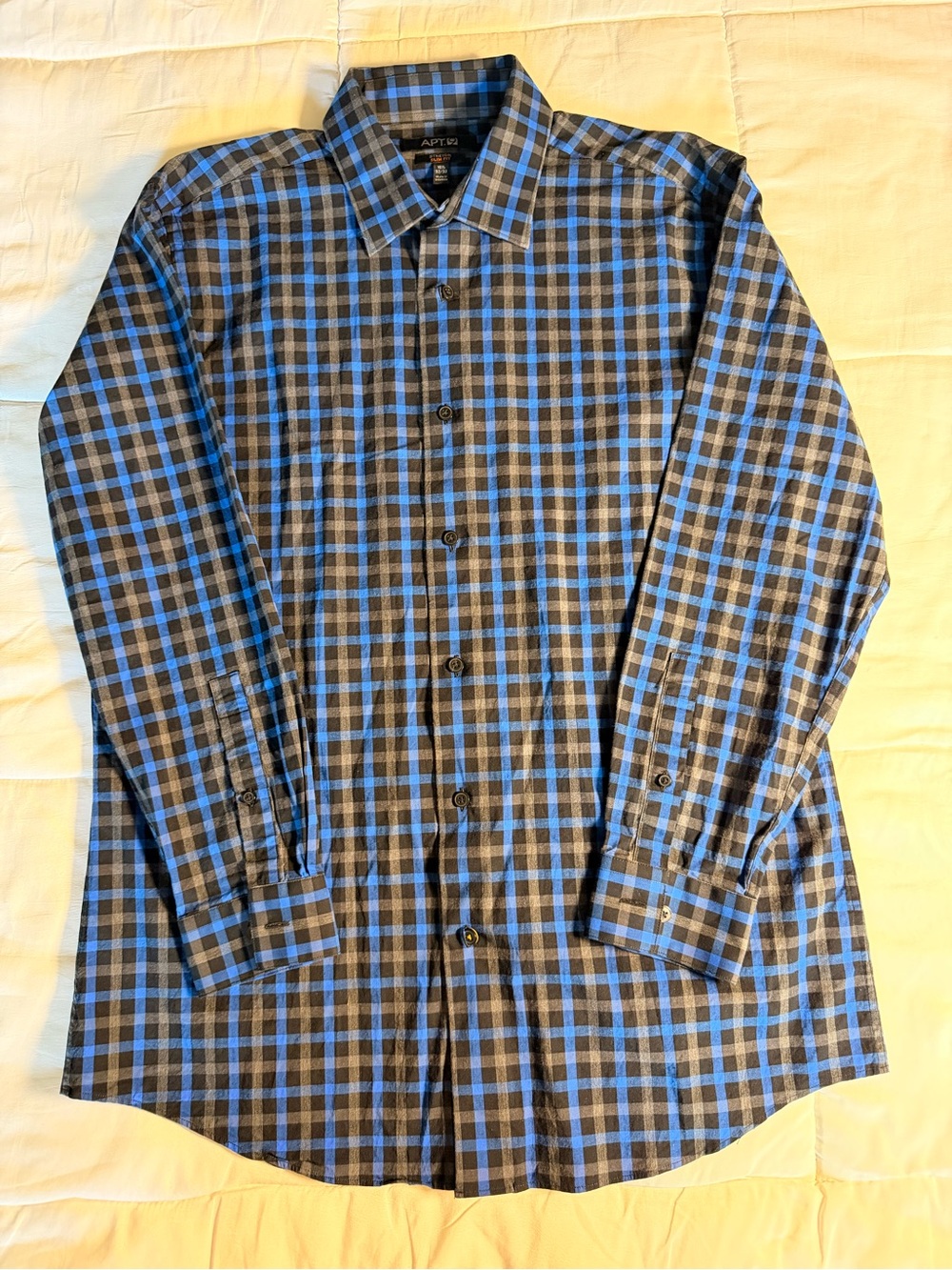 Apt. 9 Blue and Black Plaid Button-Down Shirt